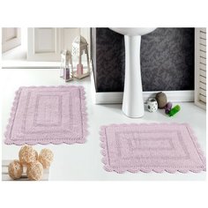 Набор ковриков для ванной кружевной EVORA (лавандовый) Размер: 60*100 см, 50*70 см Karna