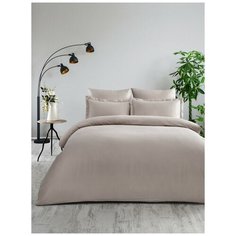 Постельное белье однотонный (Евро) CLASSIC (кофейный) Материал: хлопок Karna