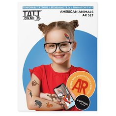 Временные тату AR American animals set / Татуировка с дополненной реальностью / Тату для детей с животными Tat Ton.Me