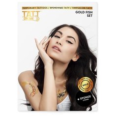 Временные тату Gold fish set / Татуировка с золотыми рыбками Tat Ton.Me
