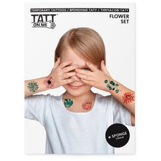 Временные тату Flower set / Цветочные татуировки / Подарок девушке Tat Ton.Me