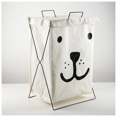 Корзина для белья складная прямоугольная "Медвежонок" 35х28,5х57,5 см 4597653 Сима ленд