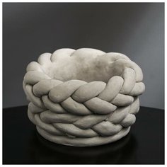 Кашпо гипсовое «Вязка». серое 13 х 7.6 5479645 Сима ленд