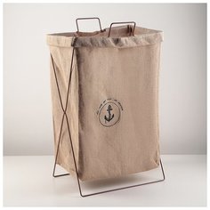 Корзина для белья складная прямоугольная "Морячок" 35х28,5х57,5 см 4597650 Сима ленд