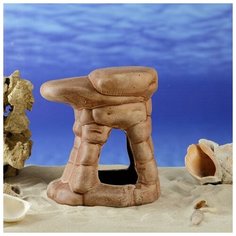 Декорация для аквариума "Воротца с ракушками №26" , коричневый 6969604 Керамика ручной работы