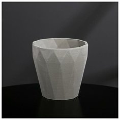 Кашпо из гипса «Полигональ». серое. 10.5 х 11 см 5359653 Сима ленд