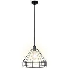 Подвесной светильник из металла Apeyron Лефибра 14-40 с креплением под крючок без ламп. Плафон в стиле лофт с черным шнуром 80 см и направлением света вниз. Люстра подвесная с цоколем Е27 / 60Вт / IP20 / 220В