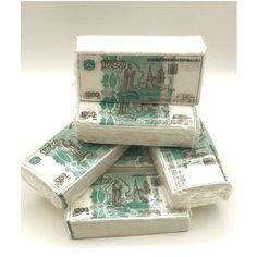 Сувенирные бумажные салфетки "Одна тысяча рублей" - набор - 6 упаковок Эврика