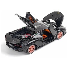Ламборджини Lamborghini Sian FKP 37 машинка инерционная металлическая 21 см (1:24) чёрная XLG
