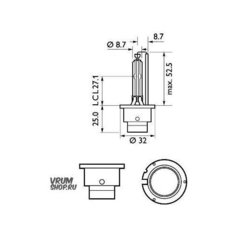 PHILIPS 85122WHV2S1 Лампа D2S 85V 35W 5000К WhiteVision ксенон
