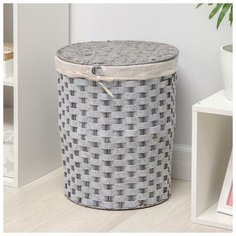 Корзина для белья плетеная круглая "Уют" 44х44х53 см 5469840 Доляна