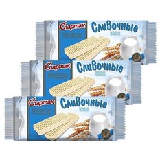 Вафли сливочные ТОП флоу-пак, Спартак, 216 гр.*3 шт.