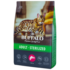Сухой корм Mr. Buffalo STERILIZED для стерилизованных кошек с лососем 0,4кг Mr.Buffalo