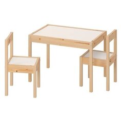LÄTT лэтт Стол детский с 2 стульями, белый/сосна Ikea