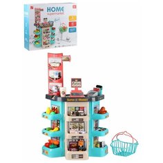 Игровой набор детский "Супермаркет", игрушечный прилавок, весы, касса с игрушечным POS- терминалом и сканером, продуктовая корзина, игрушечные товары, игрушечные деньги, игрушечная кредитная карта, на батарейках, звук, свет, для девочек, для мальчиков Компания Друзей