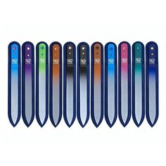 Пилка Стеклянная 2- х сторонняя, цветная с 2- мя стразми в бархатном чехле, ручная работа SW-02- C