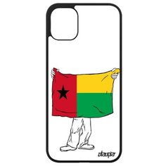Противоударный чехол на смартфон // iPhone 11 // "Флаг Гвинеи Бисау с руками" Государственный Стиль, Utaupia, белый