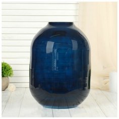 Ваза "Вольга-2" радуга тёмно-синяя проз. d-7см. 18х40см 4420764 Evis