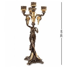 Канделябр в древнеримском стиле Девушка Размер: 16,5*14,5*38 см Veronese