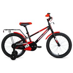 Велосипед FORWARD METEOR 18 (18" 1 ск 2020-2021, черный/красный, 1BKW1K7D1012