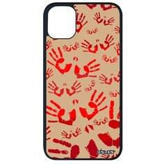 Защитный чехол на смартфон // Apple iPhone 11 Pro Max // "Отпечаток ладони" Palm Дизайн, Utaupia, красный