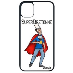 Красивый чехол на смартфон // Apple iPhone 11 Pro Max // "Супербретонка" Герой Юмор, Utaupia, белый