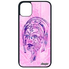 Яркий чехол на смартфон // iPhone 11 Pro Max // "Портрет женщины" Цветок Феерия, Utaupia, розовый