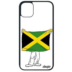 Защитный чехол на смартфон // iPhone 11 Pro Max // "Флаг Ямайки с руками" Дизайн Туризм, Utaupia, белый
