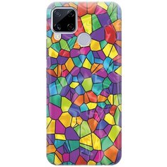 Ультратонкий силиконовый чехол-накладка для realme C15 с принтом "Яркая мозаика" Gosso