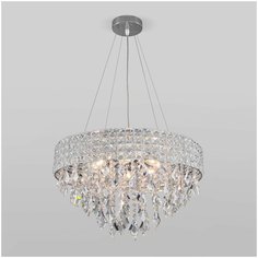 Подвесная люстра с хрусталем 10115/8 хром/прозрачный хрусталь strotskis Eurosvet