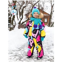 Комбинезон Nikastyle 8з1421 зимний (желтый/розовый, размер 98)