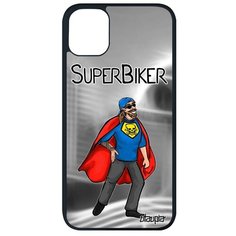 Противоударный чехол на смартфон // iPhone 11 Pro Max // "Супербайкер" Комикс Веселый, Utaupia, серый