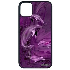 Новый чехол на смартфон // iPhone 11 Pro Max // "Дельфины" Косатка Морские, Utaupia, розовый