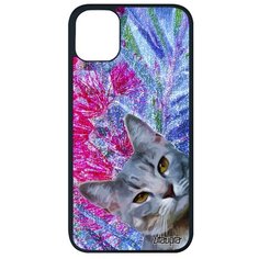 Ударопрочный чехол на смартфон // Apple iPhone 11 Pro Max // "Котик" Киса Полосатый, Utaupia, фуксия