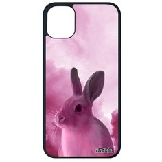 Красивый чехол на смартфон // iPhone 11 Pro Max // "Кролик" Трусишка Заяц, Utaupia, розовый