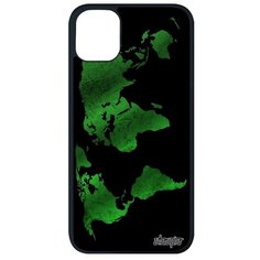 Защитный чехол на смартфон // iPhone 11 Pro Max // "Карта мира" Стиль Земля, Utaupia, черный