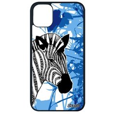 Защитный чехол на смартфон // iPhone 11 Pro Max // "Зебра" Африка Саванна, Utaupia, голубой