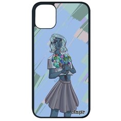 Качественный чехол на смартфон // Apple iPhone 11 Pro Max // "Девушка и цветы" Розы Портрет, Utaupia, голубой