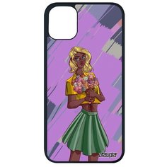 Защитный чехол на смартфон // iPhone 11 Pro Max // "Девушка и цветы" Стиль Букет, Utaupia, фиолетовый