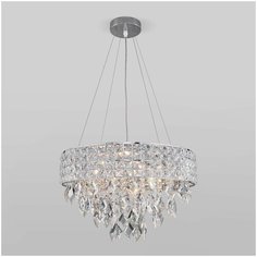 Хрустальная подвесная люстра 10115/5 хром/прозрачный хрусталь strotskis Eurosvet