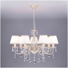 Люстра с хрусталем 3637/7 белый с золотом / прозрачный хрусталь Eurosvet