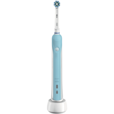 Электрическая зубная щетка Oral-B Pro 500 CrossAction, бело-голубой