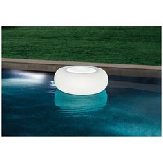 Надувной плавающий Пуфик INTEX 68697 с LED- подсветкой, 86х33см, белый/RGB