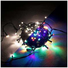 Гирлянда SH Lights LD180MWW- C-31V "Нить" 18 метров, 180 светодиодов, цвет тепл. белый, мульти, адаптер 31В, контроллер 8 реж колпачок "кристалл