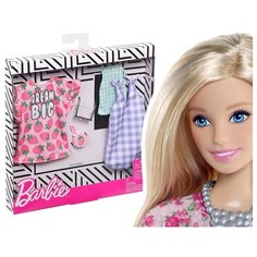 Одежда и аксессуары для куклы Барби Платье с принтом клубники Mattel