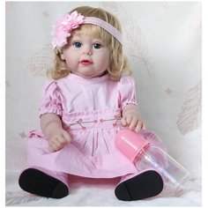 Reborn Kaydora Виниловая кукла Реборн (Reborn Dolls) - Девочка в розовом платье с повязкой (43 см)