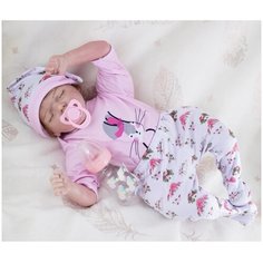 Reborn Kaydora Кукла Реборн (Reborn Dolls) - Девочка в розовой пижамке с зайчиком (48 см)