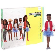 Creatable Mattel Кукла Creatable World - Темные заплетенные волосы (Creatable World Deluxe Character Kit Customizable Doll, Black Braided Hair)