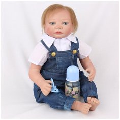 Reborn Kaydora Кукла Реборн (Reborn Dolls) - Мальчик в джинсовом комбинезоне (56 см)