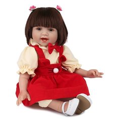 Reborn Kaydora Виниловая кукла Реборн (Reborn Dolls) - Девочка в красном комбинезоне, каре